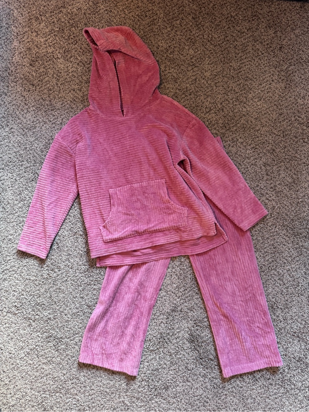 Carter's Dusty Rose Hooded Ribbed Pajama Set